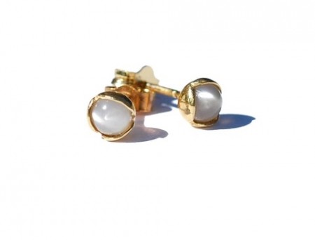 Small Bud Floret Stud Earrings Moonstone