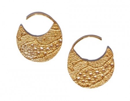 LAZY LACE PORTOBELLO HOOP EARRINGS MEDIUM